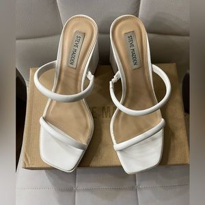Steve Maden white heels
